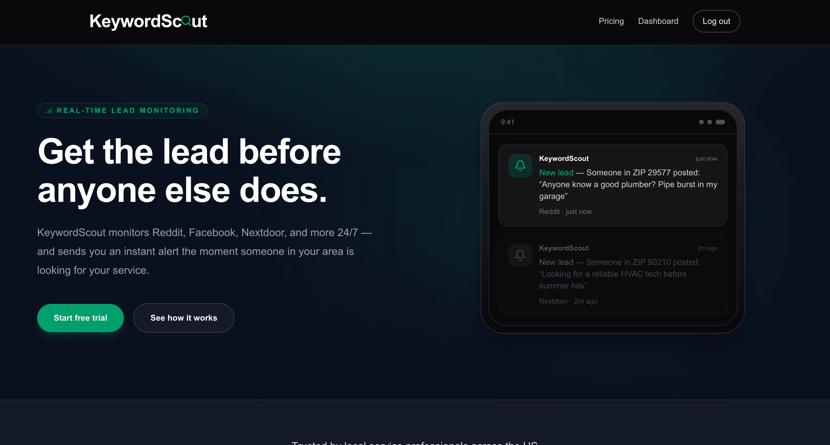 KeywordScout website screenshot